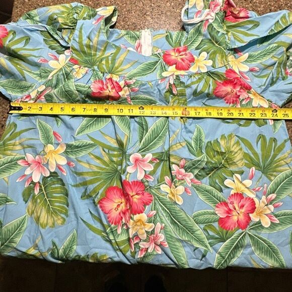 Hilo Hattie vintage Hawaiian mumu dress 3XL floral tropical pink blue - Picture 9 of 9